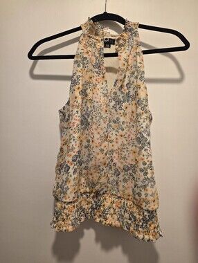 1. State Brand... Yellow Floral Sleeveless Top. Like New. Sz Small